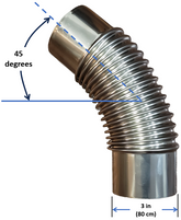 Elbow 45 Degrees,  3 in diameter for the EGAN-MX2 Camping Wood Stove
